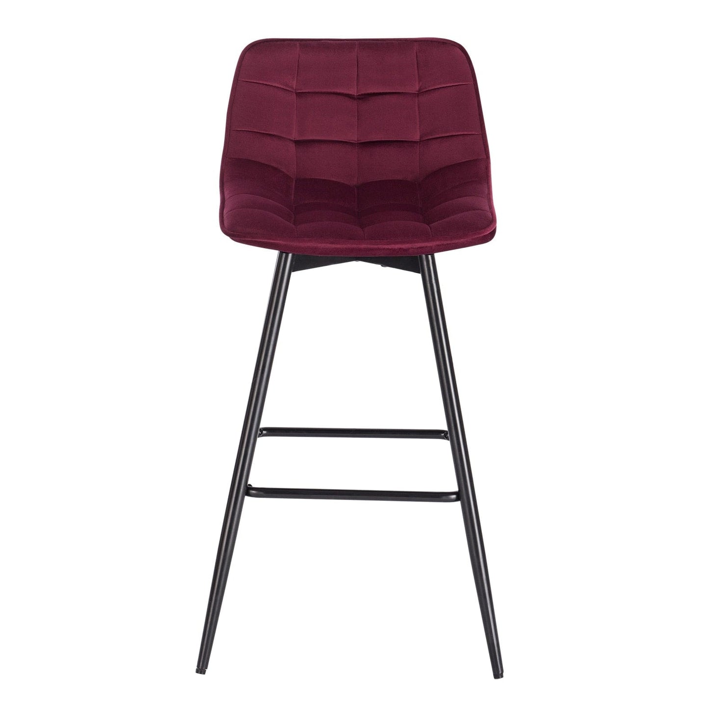 Vegan Leather and Velvet Bar Stools | Set of 2 - Metal Legs - - San Rocco Italia