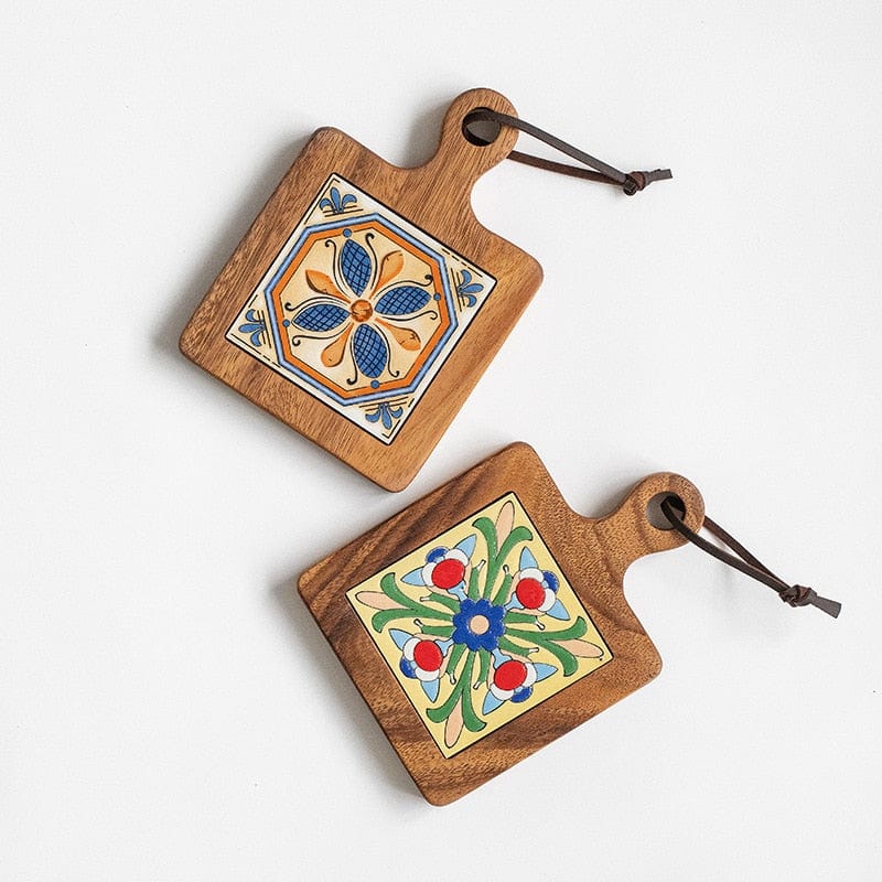 Wooden Trivet with Ceramic Tiles - Premium - Just €34.95! Shop now at San Rocco Italia