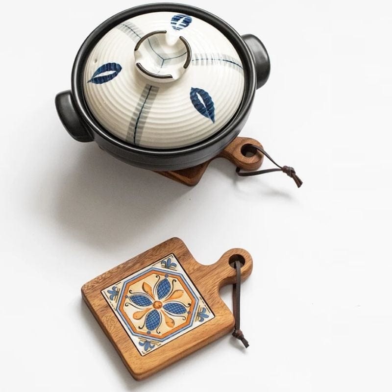 Wooden Trivet with Ceramic Tiles - Premium - Just €34.95! Shop now at San Rocco Italia