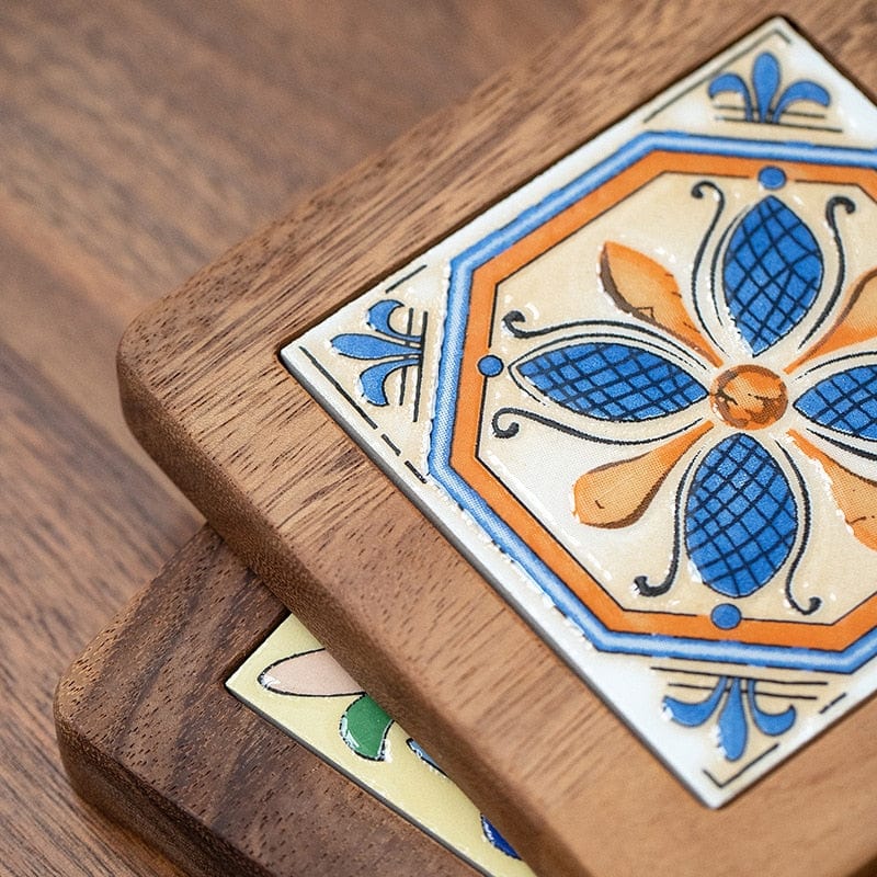 Wooden Trivet with Ceramic Tiles - Premium - Just €34.95! Shop now at San Rocco Italia