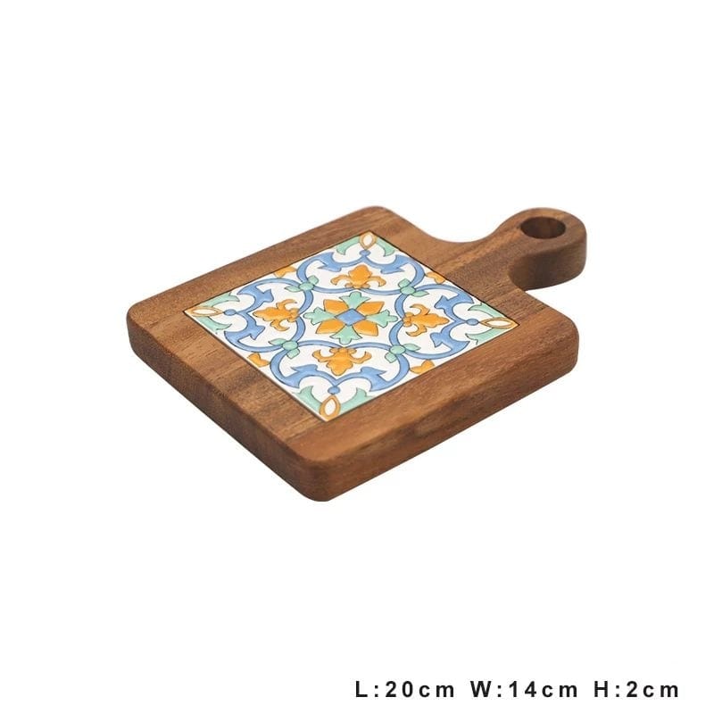 Wooden Trivet with Ceramic Tiles - Premium - Just €34.95! Shop now at San Rocco Italia