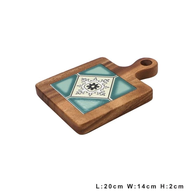 Wooden Trivet with Ceramic Tiles - Premium - Just €34.95! Shop now at San Rocco Italia