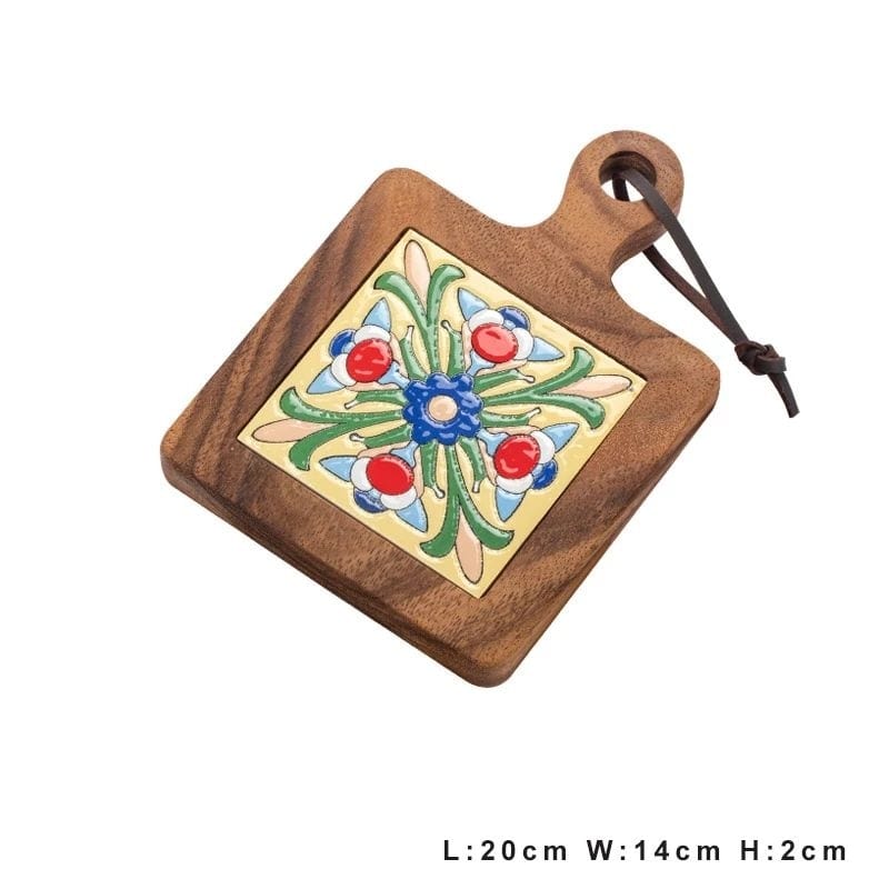 Wooden Trivet with Ceramic Tiles - Premium - Just €34.95! Shop now at San Rocco Italia