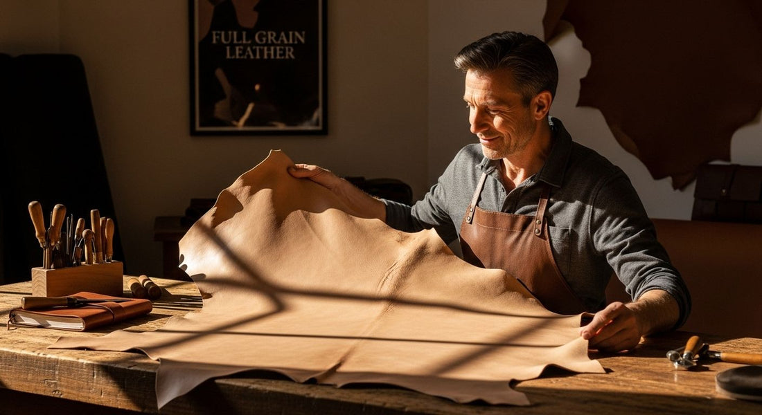 full grain leather workshop