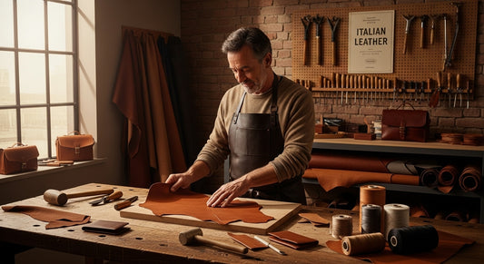 italian leather craftsmanship workbench