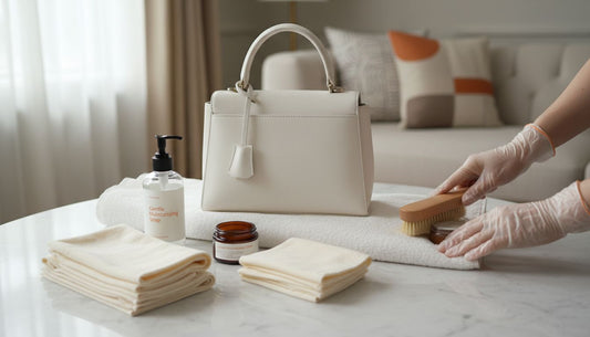 white leather purse cleaning