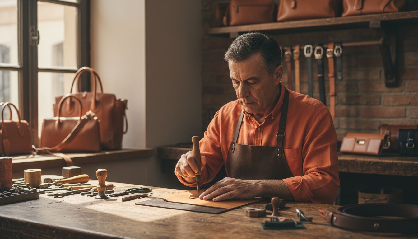 特売格安 Leather Craftsman イタリア Italy ローマ 革 バッグ 【公式 
