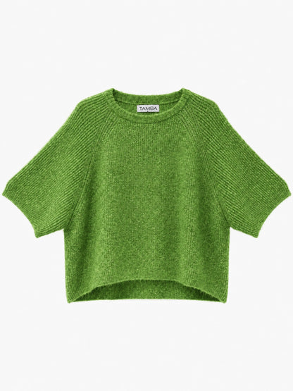 Alpaca Blend Ribbed Wide-Sleeve Sweater