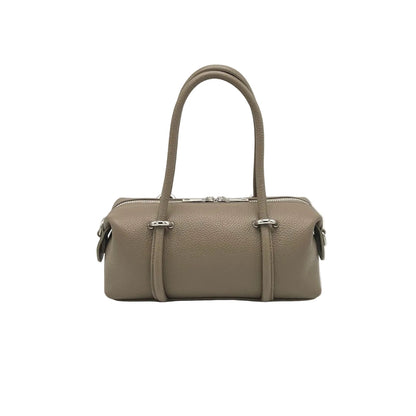 East-West Boston Bag in Pebbled Leather