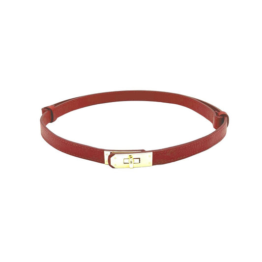 Women’s Adjustable Skinny Leather Belt – Handcrafted in Italy