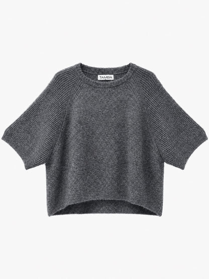 Alpaca Blend Ribbed Wide-Sleeve Sweater