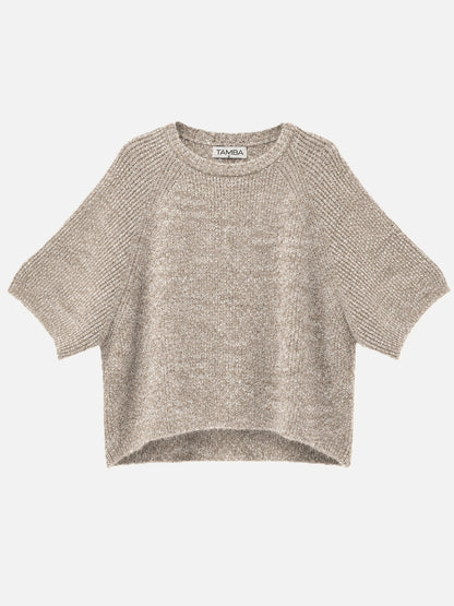 Alpaca Blend Ribbed Wide-Sleeve Sweater