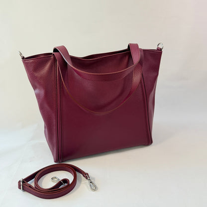 Siena - Large Italian Pebbled Leather Tote Bag