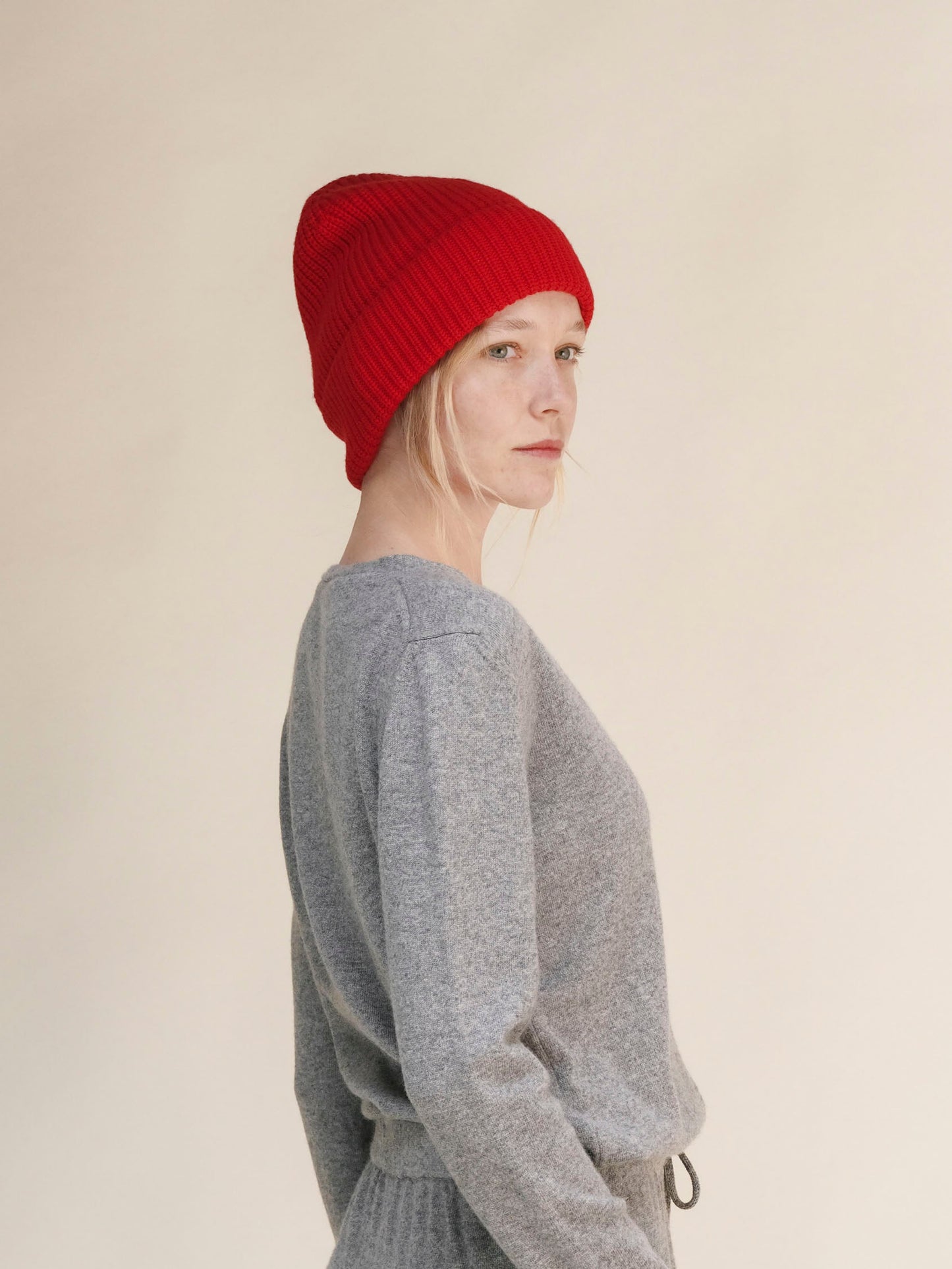 Cashmere Blend Ribbed Beanie