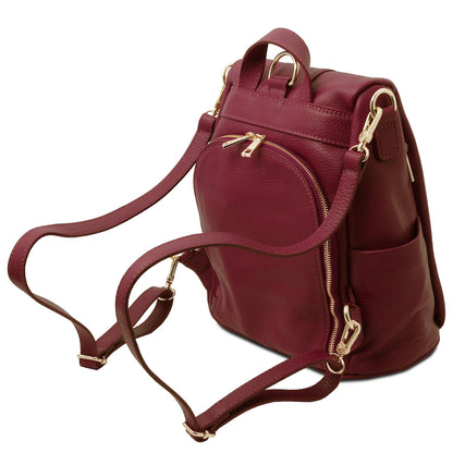 TL Bag - Soft leather backpack - convertible 2-in-1 backpack shoulder bag