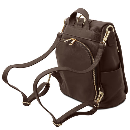 TL Bag - Soft leather backpack - convertible 2-in-1 backpack shoulder bag