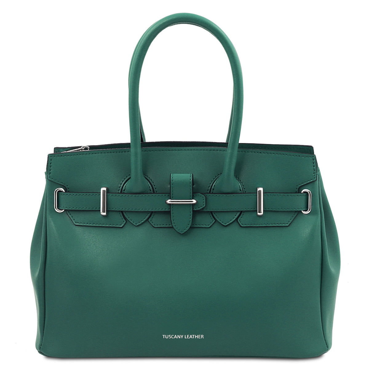TL Bag - Structured leather handbag with shoulder strap