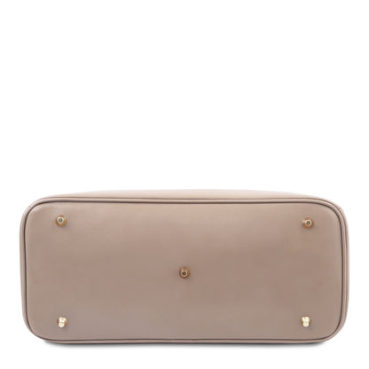 TL Bag - Structured leather handbag with shoulder strap