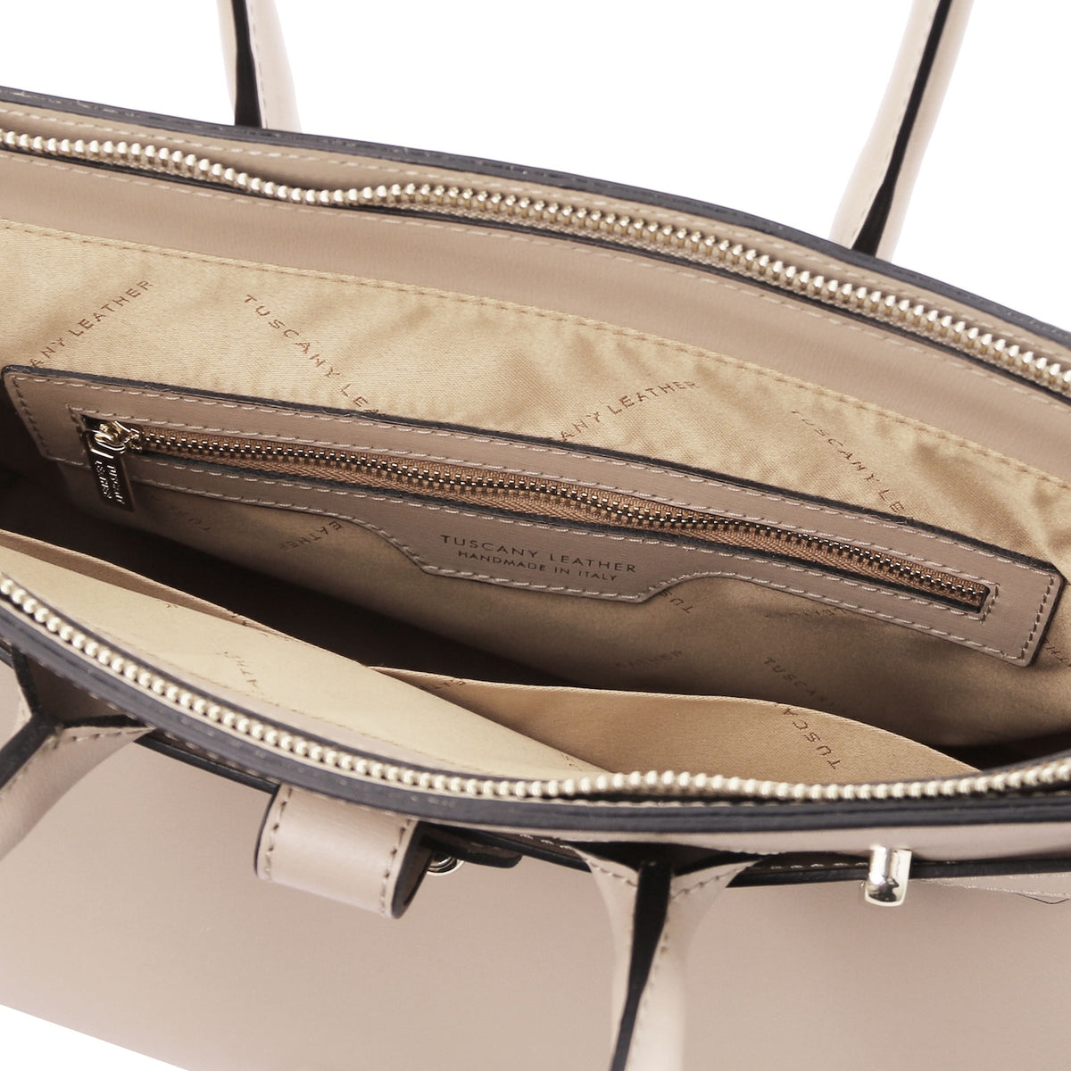 TL Bag - Structured leather handbag with shoulder strap