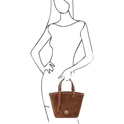Glacette - Suede leather bucket bag | TL142261
