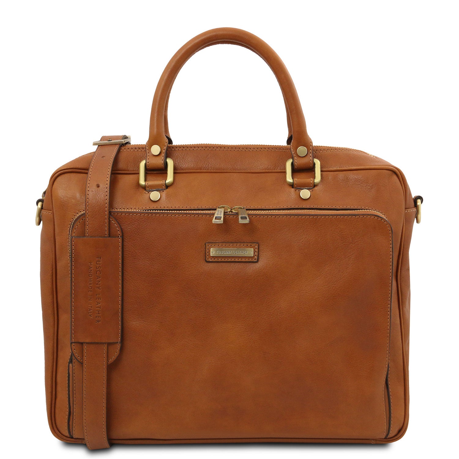 Pisa - Matte leather laptop briefcase with front pocket | TL142427 - Premium Leather laptop bags - Shop now at San Rocco Italia