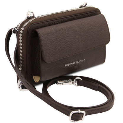Urania - Leather phone wallet with strap
