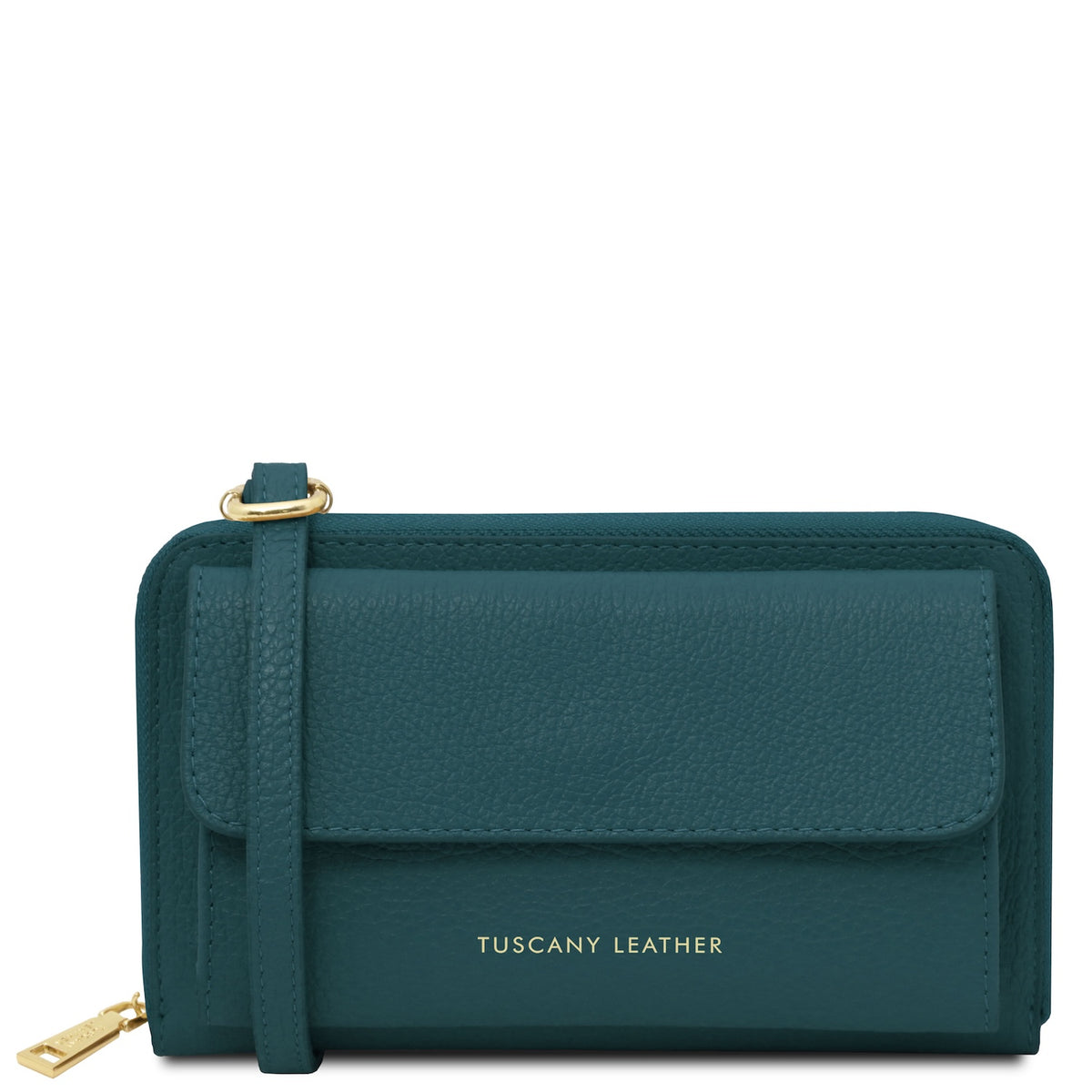 Urania - Leather phone wallet with strap