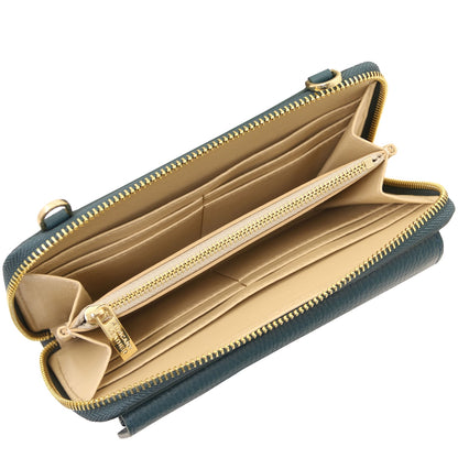 Urania - Leather phone wallet with strap