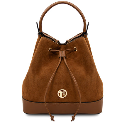 Minerva - Suede leather bucket bag | TL142476
