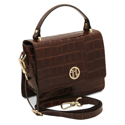 Croque - Croc print leather handbag | TL142503