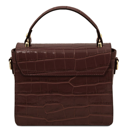 Croque - Croc print leather handbag | TL142503