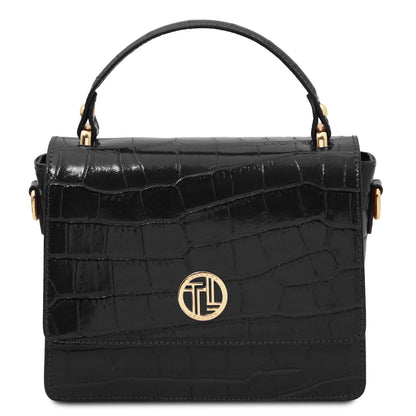 Croque - Croc print leather handbag | TL142503