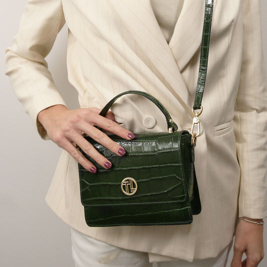 Croque - Croc print leather handbag | TL142503