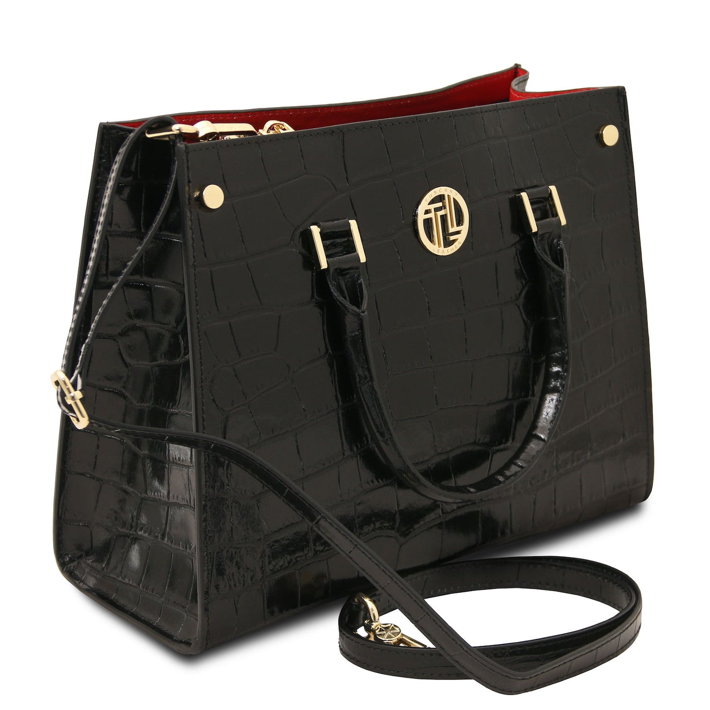 Croque - Croc print leather tote handbag | TL142504