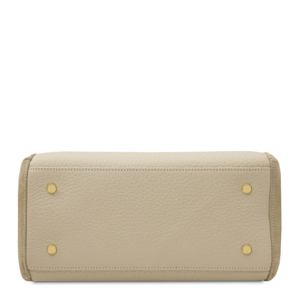 Libra - Long handle suede & leather tote bag | TL142508