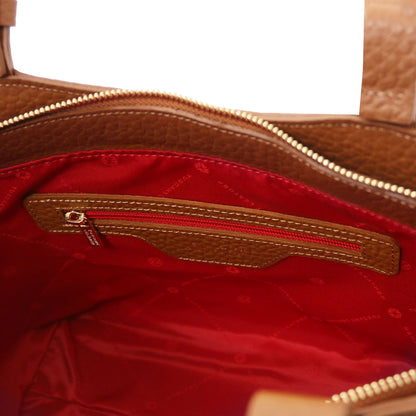 Libra - Long handle suede & leather tote bag | TL142508