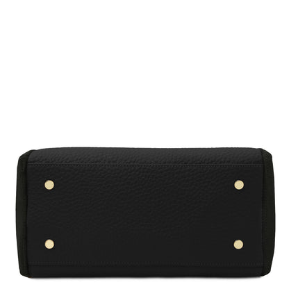 Libra - Long handle suede & leather tote bag | TL142508