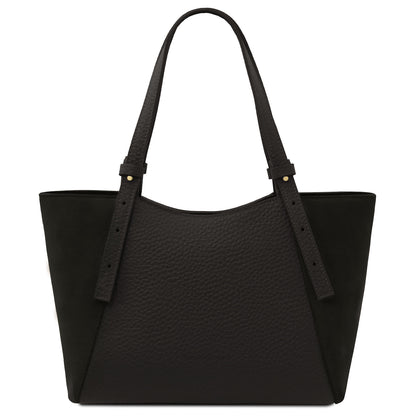Libra - Long handle suede & leather tote bag | TL142508