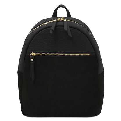 Arco - Suede and pebbled leather backpack | TL142509
