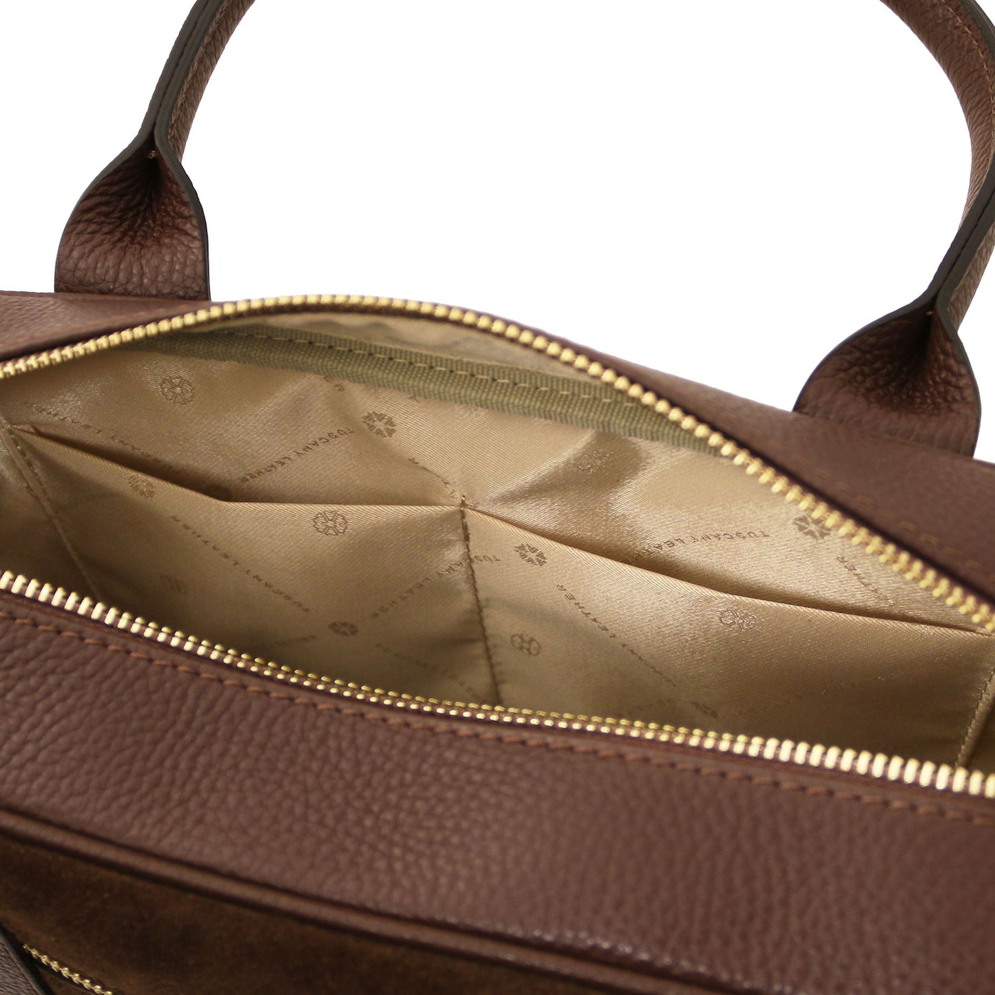 Stephany - Suede & pebbled leather handbag | TL142511