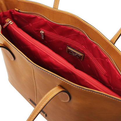 Essenza - Long handle leather tote bag | TL142612