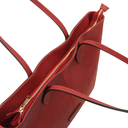 Essenza - Long handle leather tote bag | TL142612