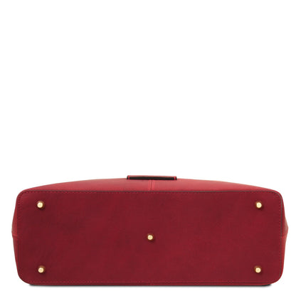 Essenza - Long handle leather tote bag | TL142612
