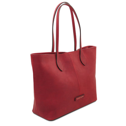 Essenza - Long handle leather tote bag | TL142612