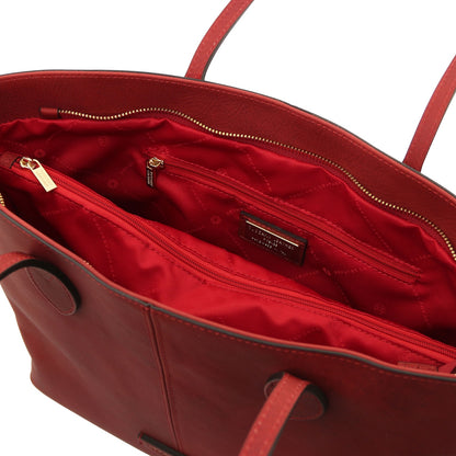 Essenza - Long handle leather tote bag | TL142612