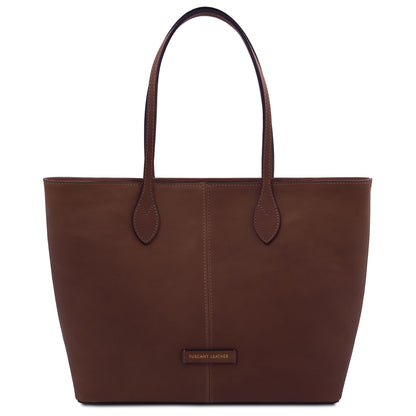 Essenza - Long handle leather tote bag | TL142612