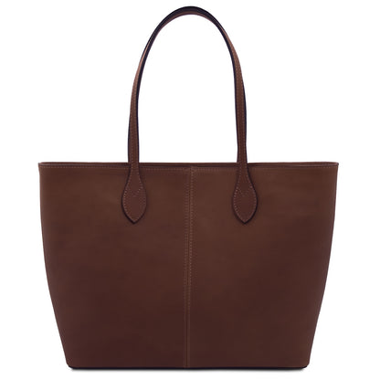 Essenza - Long handle leather tote bag | TL142612