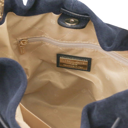 Allure - Soft Suede Leather Bucket Shopper Bag - TL142614
