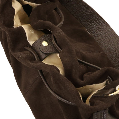 Allure - Soft Suede Leather Bucket Shopper Bag - TL142614