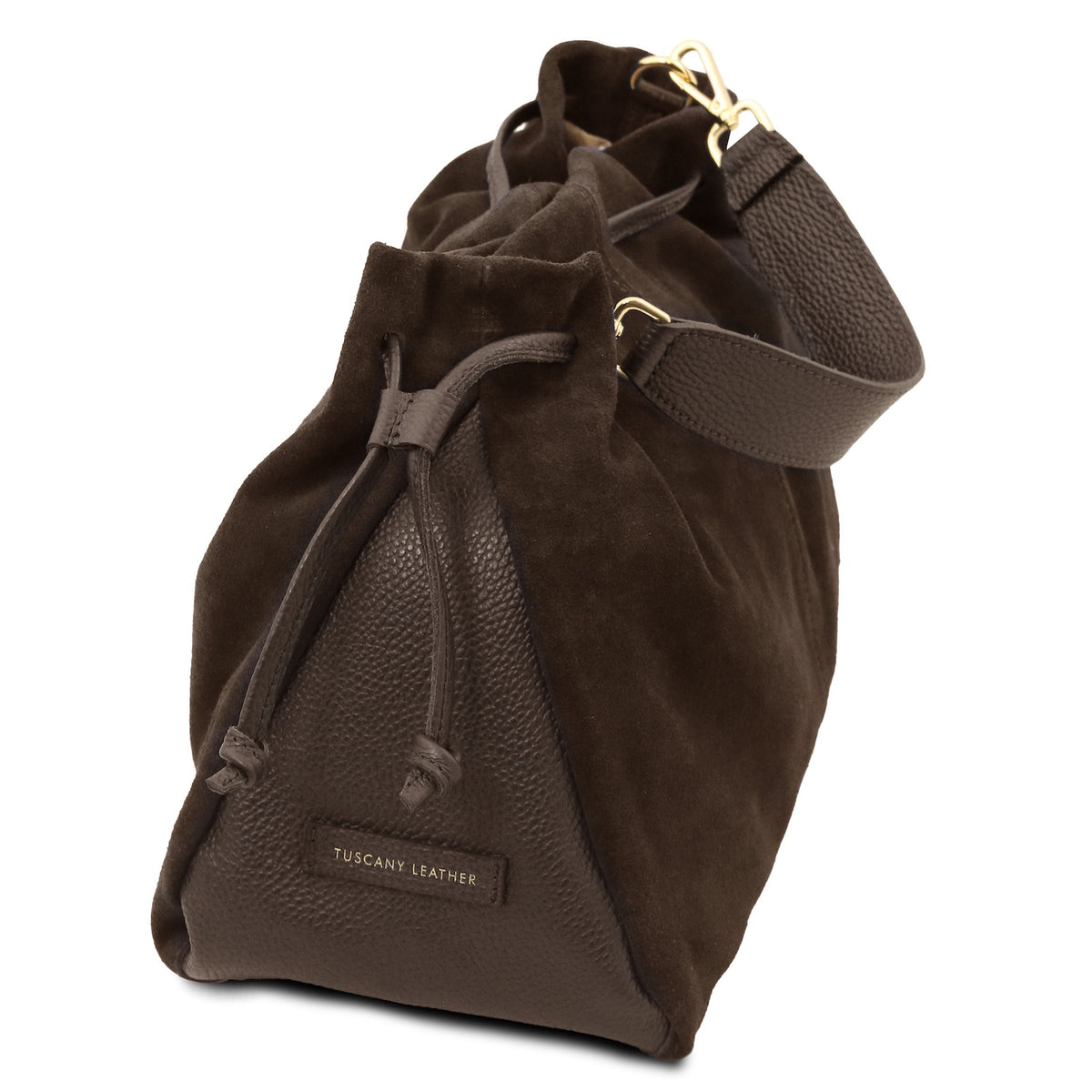 Allure - Soft Suede Leather Bucket Shopper Bag - TL142614